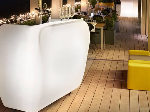 Roller Bar, banco da esteno con ruote girevoli